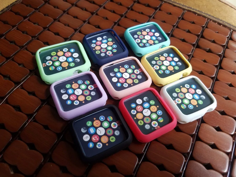 Новый цветной ультратонкий Ударопрочный Мягкий силиконовый чехол для Apple Watch iWatch