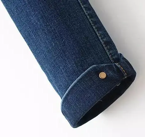 woman jeans 2014 new Slim A-breasted women skinny ripped pencil pants denim trousers |