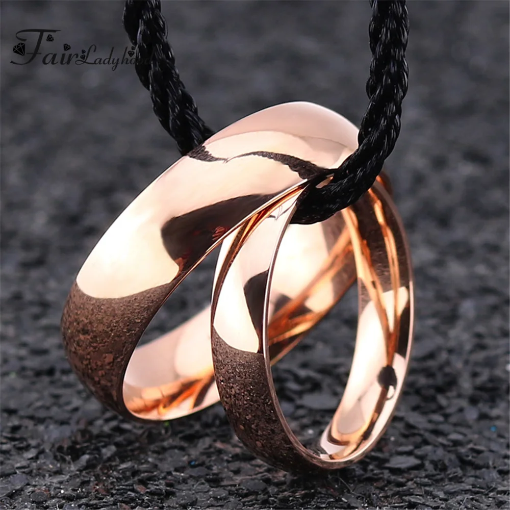 FairLadyHood Simple Couple Rings 316L Stainless Steel 4mm 6mm Black Gold Silver Color For Women Or Man Jewelry Ring | Украшения и