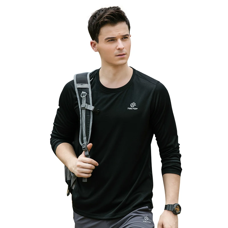 Tectop для спорта на открытом воздухе весна осень мужские быстросохнущие футболки с