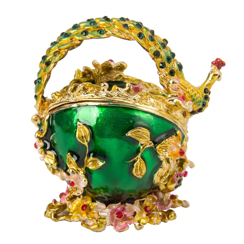 FLETCHER Brand Exquisite Colorful Peacock Flower Basket Style for Jewelry Box | Дом и сад