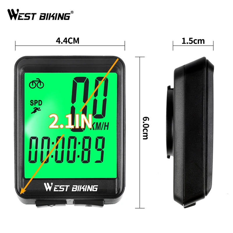 WEST BIKING Multifunction Bicycle Computer Rainproof Wired Wireless Odometer Cycling Speedometer To Bike MTB Accessories | Спорт и