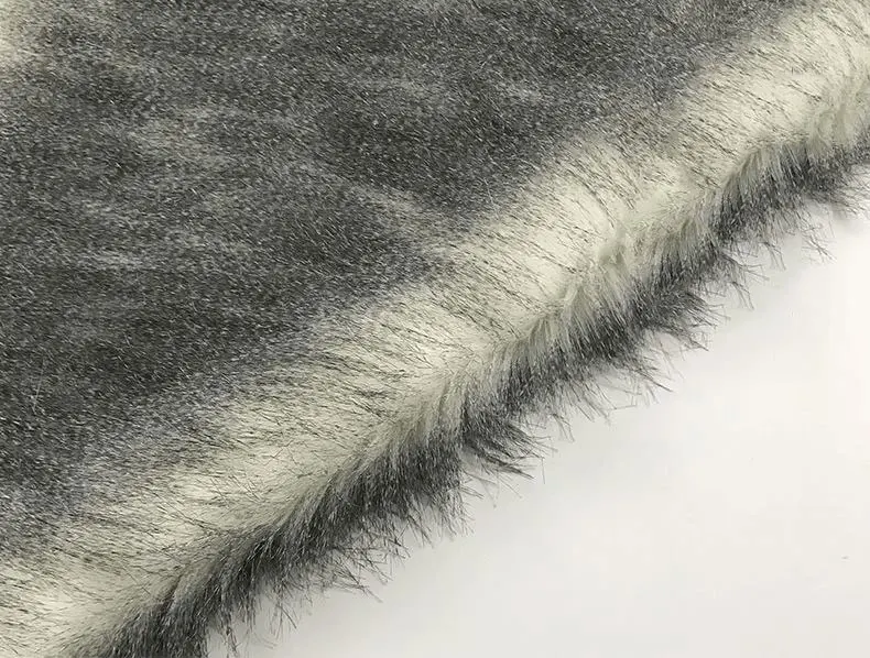 Осень и зима искусственный мех Белый окрашенный серый наконечник Имитация волос