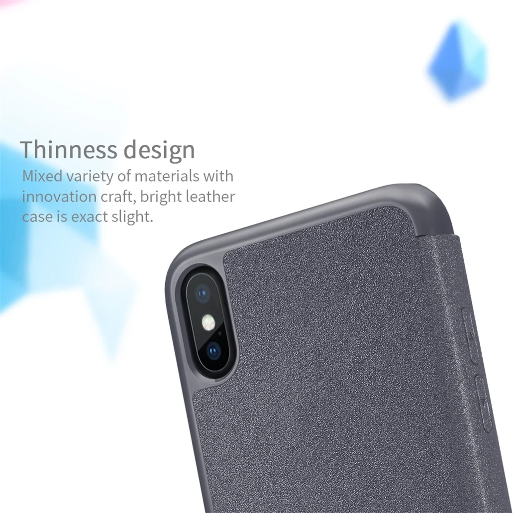 Для iPhone X XS защитный чехол NILLKIN Sparkle супер тонкий роскошный флип-чехол из