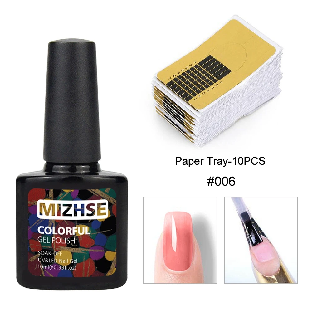 006 and 10 Nail Form MIZHSE 10 мл акриловый полигелевый удлиняющий гель для быстрого строительства Гель-лак для дизайна ногтей маникюр наращивание ногтей Гибридный праймер базовый гель - Цвет: 006 and 10 Nail Form