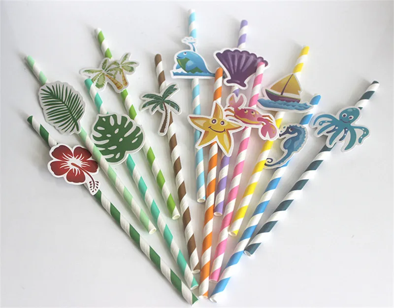 

10PCS Whale Ocean Animal Flower Plant Straws Drinking Straws For Christmas Birthday Wedding Decorative Party Decoration Supplies