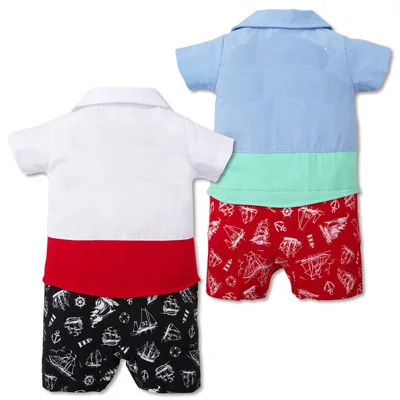 Baby Boys Rompers 2020 Summer Short Sleeve Toddler Outfits Cotton Kids Gentleman Suit Newborn Infant Jumpsuits Boy Clothes |