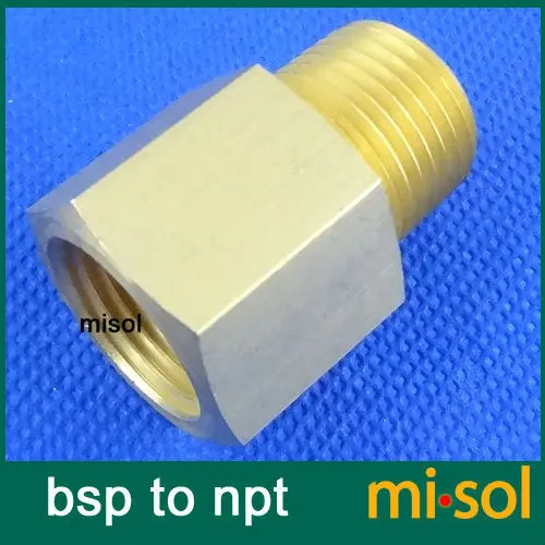 1 шт. переходник с наружной резьбы 1/2 дюйма BSP (DN15) на наружную резьбу NPT латунь |
