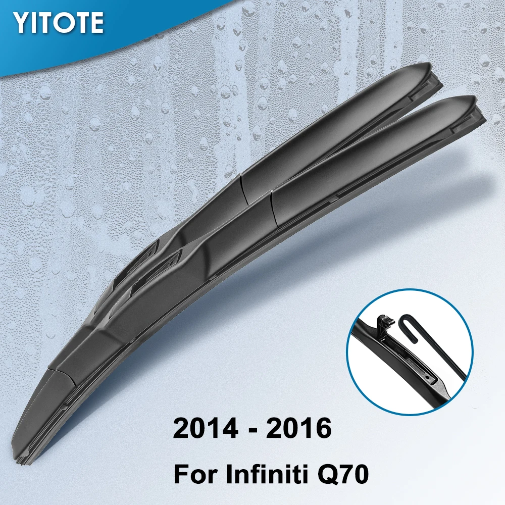 

YITOTE Hybrid Wiper Blades for Infiniti Q70 Fit Hook Arms 2014 2015 2016