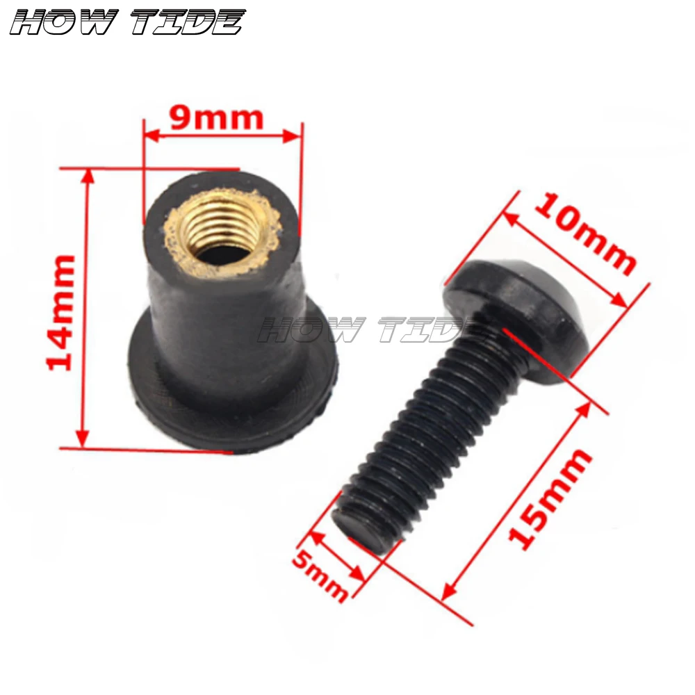 Комплект болтов для лобового стекла мотоцикла 5 мм винтовая гайка крепеж 10 шт.