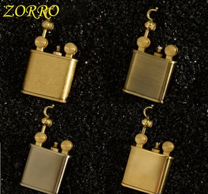 Зажигалка для сигарет, бензиновая Зажигалка для курения медного масла, бензиновая заправляемая зажигалка с кремнем и керосином