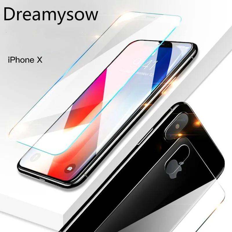 2 шт переднее + заднее закаленное стекло для iPhone X 11 Pro Max 6 6s plus 7 8 XS MAX XR защита