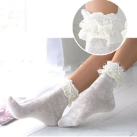 1pair korean style harajuku ladies girl sweet princess socks retro hollow luxury solid cotton lace frilly sock ruffle ankle sock