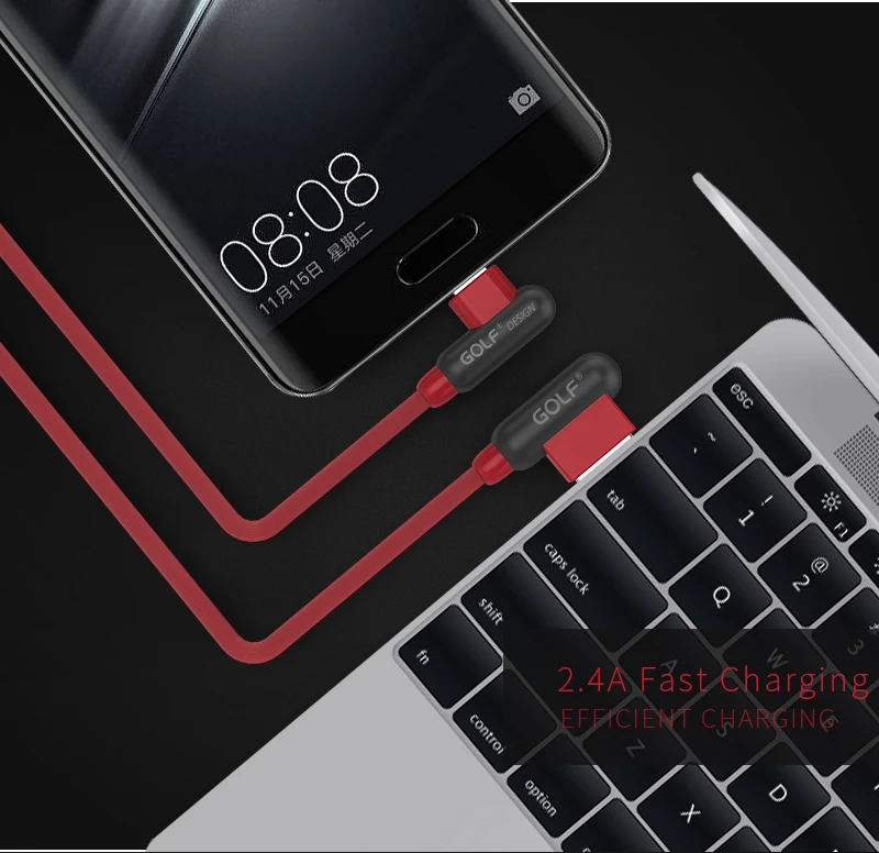 Гольф Тип-C зарядка через usb шнур usb-кабель для передачи данных(синхронизации) и зарядки кабель для Xiaomi 5, 6, 8 лет, samsung S8 S9 LG G5 G6 OnePlus 5 T 6 мобильного телефона Зарядное устройство провода