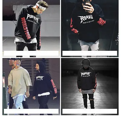 Джастин Бибер Purpose The World Tour Толстовка с длинным рукавом Письмо печати пальто