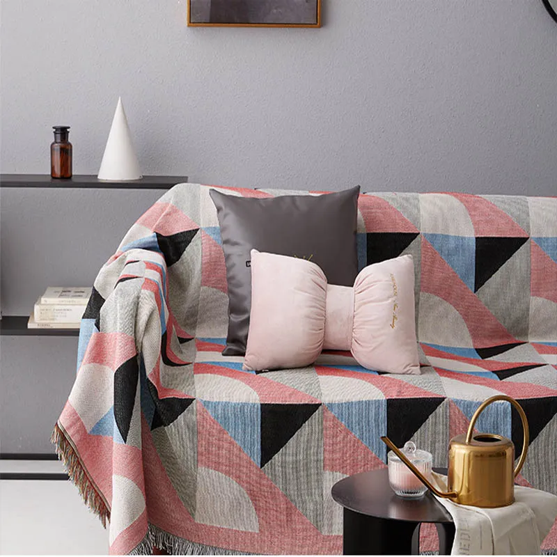 Многофункциональный чехол для дивана нескользящее покрывало с геометрическим