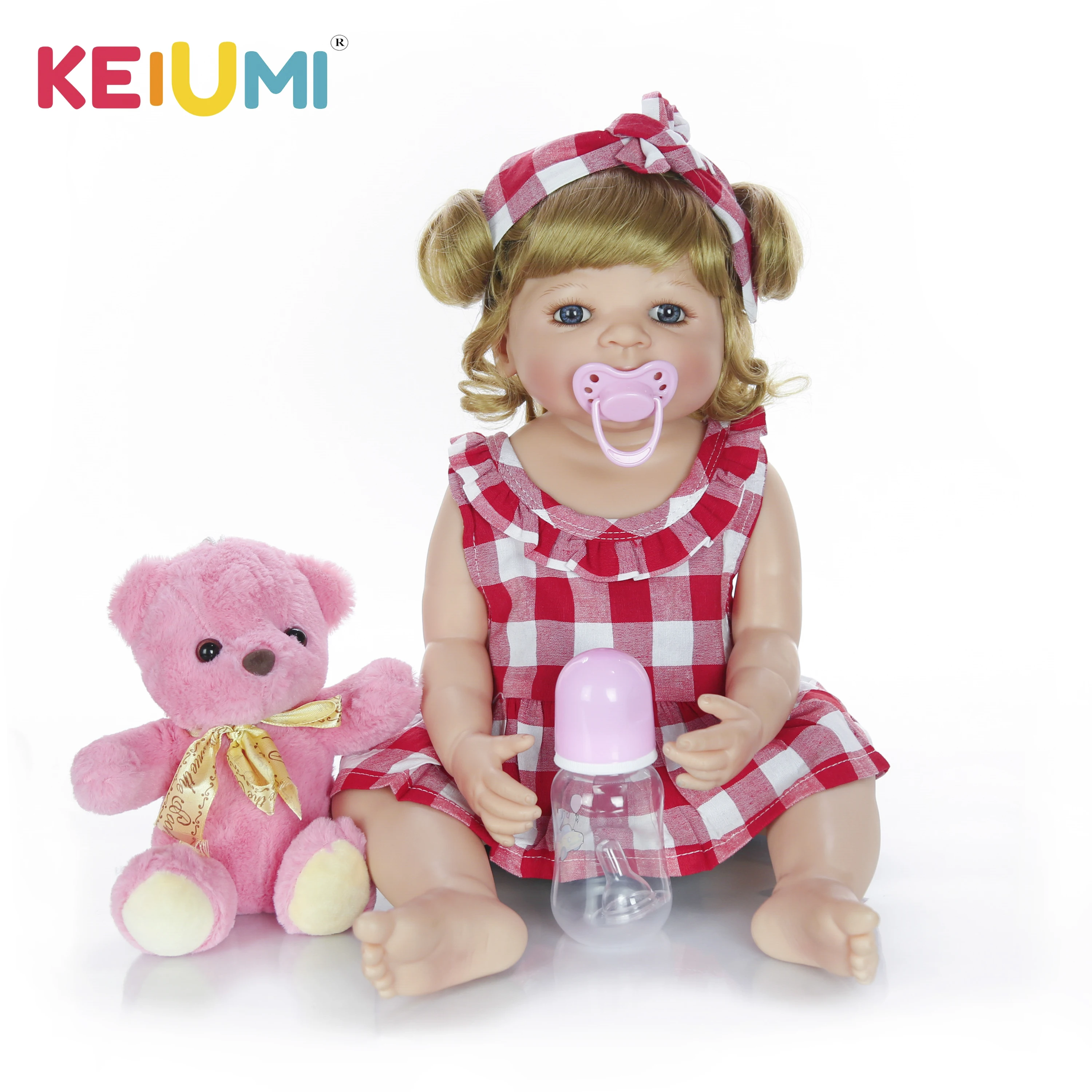 KEIUMI Reborn Baby Doll 22 &quotсимпатичная кукла полное тело силикон 55 см реалистичные куклы