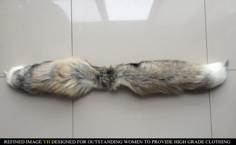 new arrive Real Fox Fur Scarf Women Winter Warm muffler 2 fox Tail patchwork Scarves Fashion fullness Collar Wraps