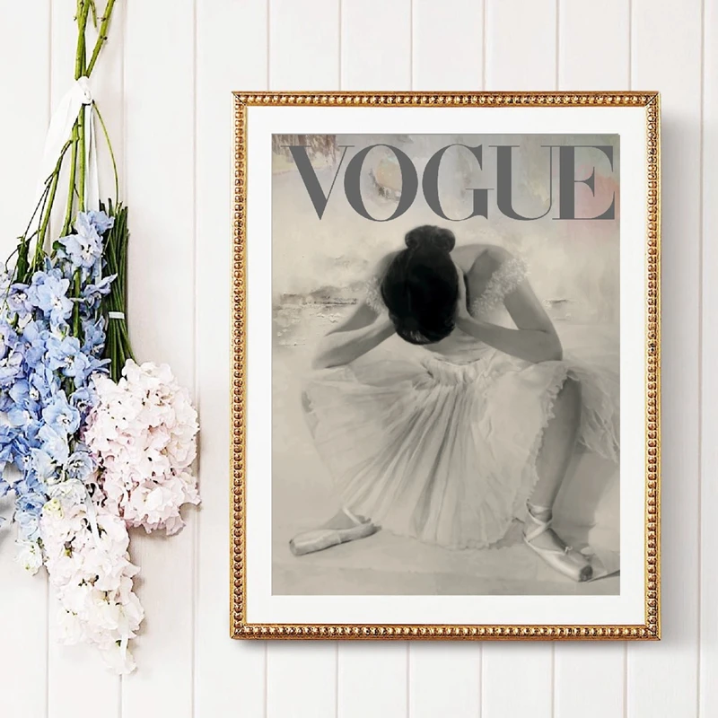 Модный балетный постер Vogue с принтом модная танцевальная фотография холст