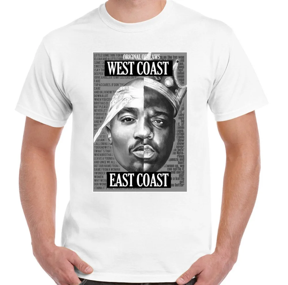 Западное побережье Восточное Пресловутое Б. И. Г. Biggie Smalls 2Pac Tupac Мужская рэп