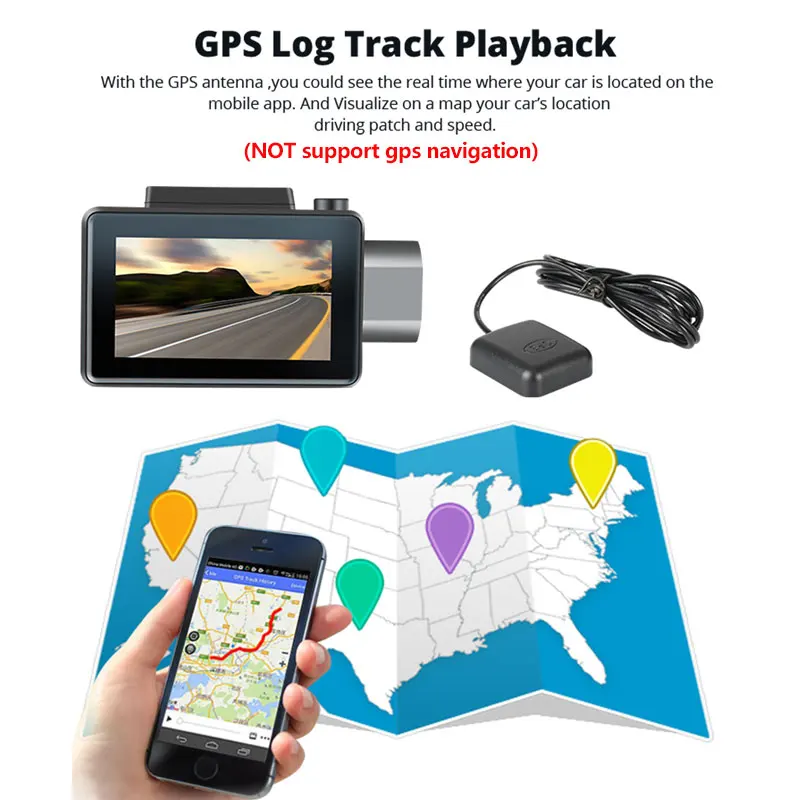 Anstar 1080P Авто регистратор Android 5,0 3g WiFi двойной объектив gps трекер видео регистратор Автомобильный видеорегистратор 512 МБ+ 4 Гб видеорегистратор камера заднего вида