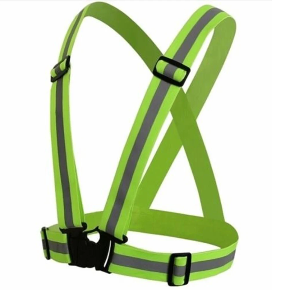 NEW Adjustable Reflective Night Running Riding Safety Vest Strap Cleaner Jacket Gear | Спорт и развлечения