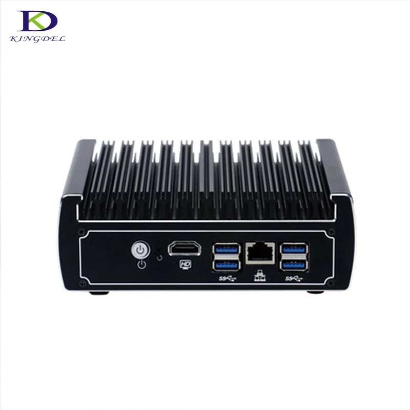 Мини-ПК 6 * LAN без вентилятора двухъядерный i3 7100U Nuc неттоп HTPC с HDMI 1 COM USB3.0 DDR4