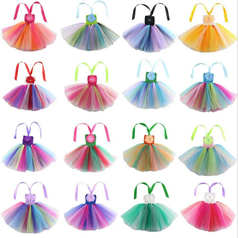 

Kids Girls Rainbow Dress Princess Suspender Tutu Dresses Ball Gown Children Summer Clothing Wedding Party Dress Purim Halloween