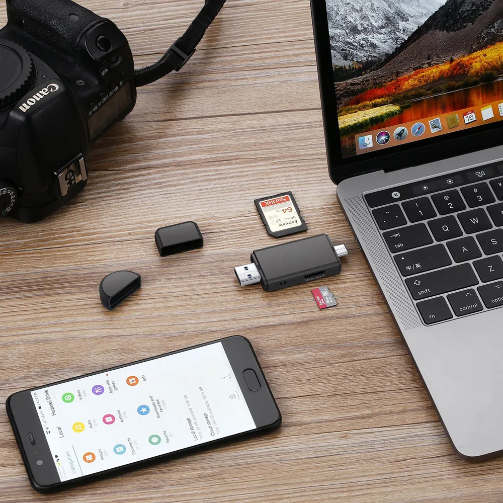 USB 3.0 Type C Card Reader OTG Adapter SDXC SDHC SD MMC RS-MMC Micro For Smartphone Laptop | Компьютеры и офис