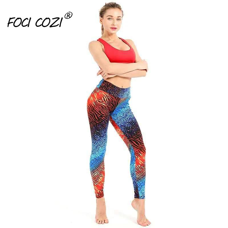 NEW STORE Animal Print Leggings Fire Unicorn 2019 New Trending Kylin Printed fitness Leggings Woman Sports Leggings Light Blue