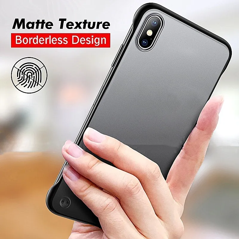 Ультра-тонкий без полей телефонные чехлы для iPhone X Case XS Max XR 7 8 6 S Plus матовый