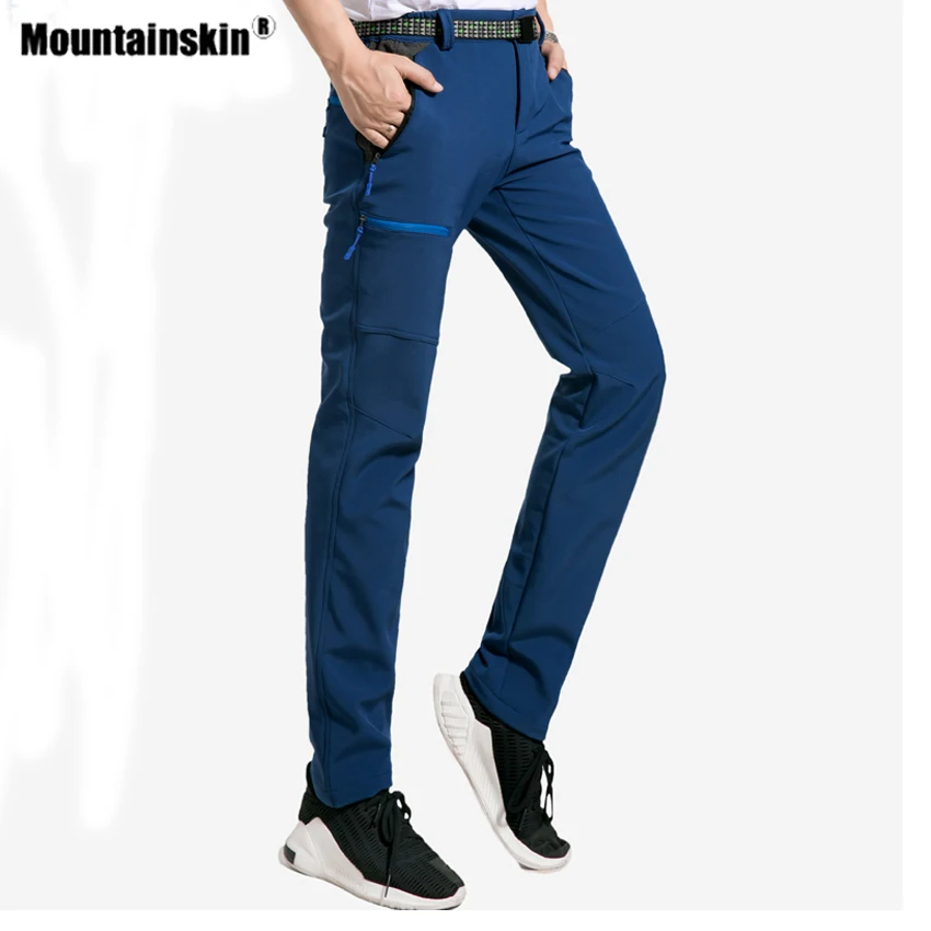 Мужские и женские флисовые брюки Mountainskin зимние ветрозащитные для походов