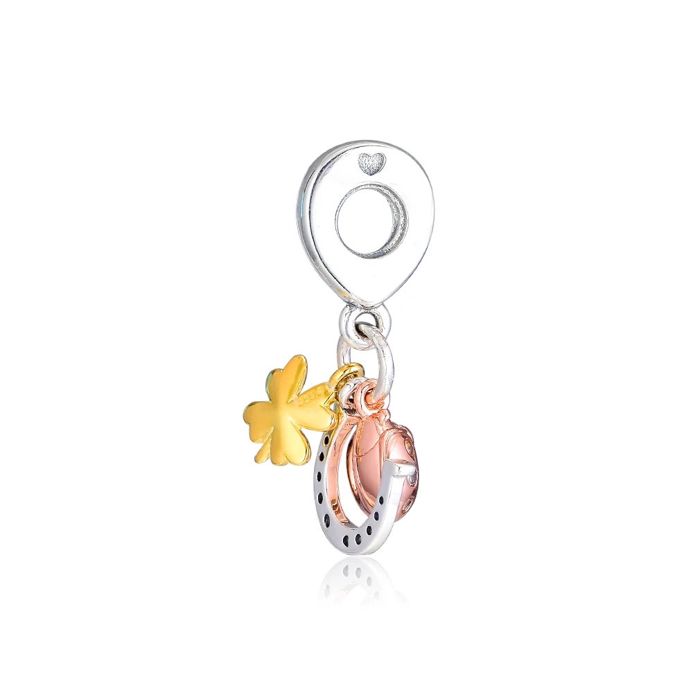 CKK подкова клевер и Божья коровка амулеты 925 Оригинальный Fit Pandora Браслеты