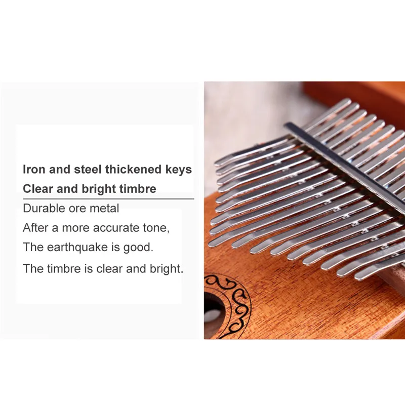 17 клавишный палец калимба Mbira Sanza большой пианино карманный размер для начинающих