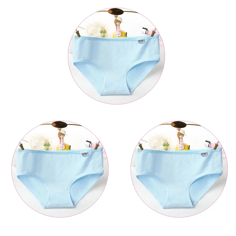 3Pcs-Blue 3 шт./компл. трусики Для женщин женского нижнего белья из хлопка милые трусы здоровый нижнее белье из хлопка для отдыха в ночном клубе, трусики, удобные трусы - Цвет: 3Pcs-Blue