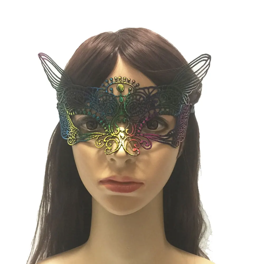2020 Хэллоуин ослепляющая и Золотая кружевная маска на глаза Сексуальный макияж