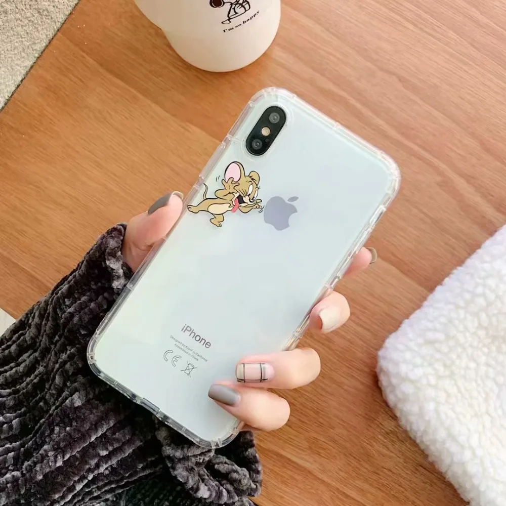ORYKSZ прозрачный мультфильм мышь ТПУ чехол для телефона iPhone 6 6S 7 8 плюс Чехол X XR XS Max