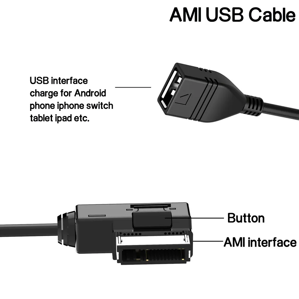 USB-кабель для зарядки MDI AMI MMI адаптер Golf Passat Tiguan Audi A3 A4 B8 B7 B6 Q5 Q7 A5 A7 R7 S5 A6L A6 C5 A8L A4L |