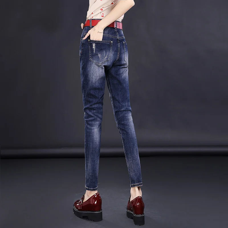 Fashion women jeans mid waist Korean style stretch denim boyfriend for skinny harem pants SY833 |