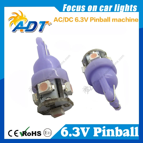 200 шт. клиновидная база 5 * 3528SMD AC 6 3 V #555 пинбол светодиодные фонари для игровой