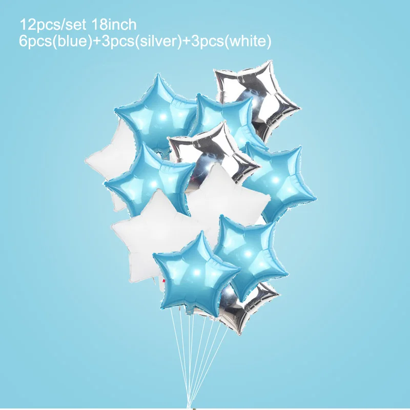 Blue balloon set 3 1 Набор детских воздушных шаров на день рождения, фольгированные аксессуары для воздушного шара для мальчиков и девочек, вечерние украшения - Цвет: Blue balloon set 3