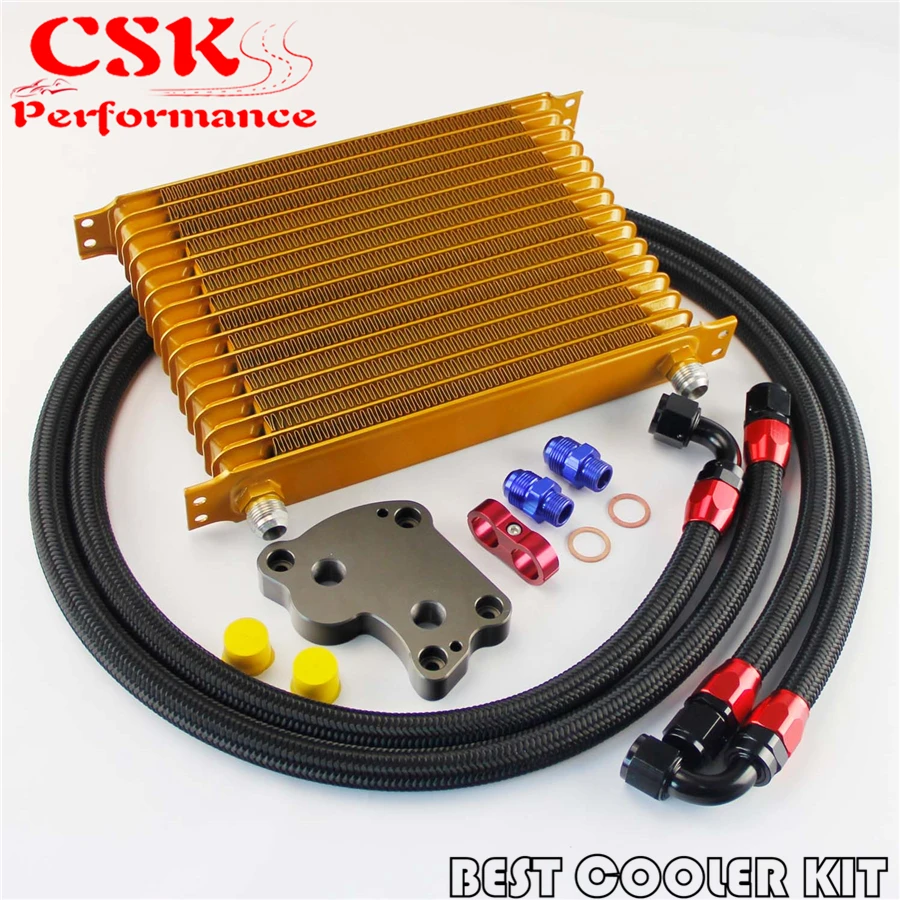 AN10 15 ряд Trust масляный кулер комплект Подходит для BMW Mini Cooper S R53 Supercharger Gold|oil cooler