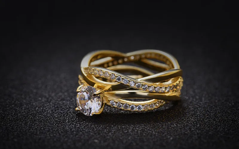 Женское кольцо из стерлингового серебра 1CT NSCD с искусственным бриллиантом набор