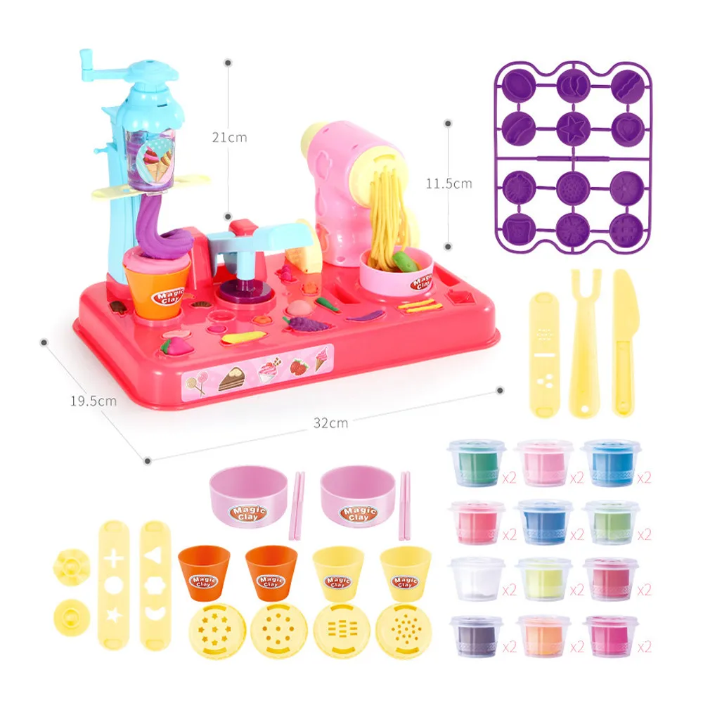 Clay Dough Plasticine Ice Cream Machine Mould Play Kit Mini Kitchen Creations DIY Toy Handmade Noodle Maker KidsGift | Игрушки и хобби