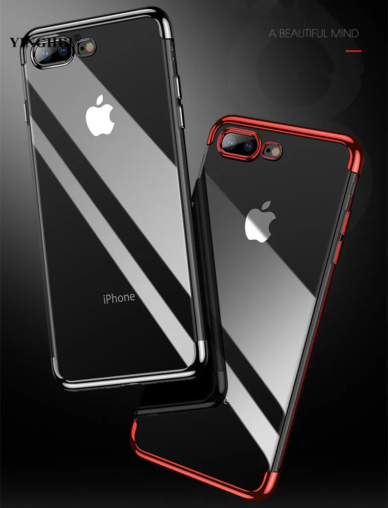 Чехлы для телефонов iphone X чехол 8 7 6 гальванический силиконовый прозрачный XS Max XR