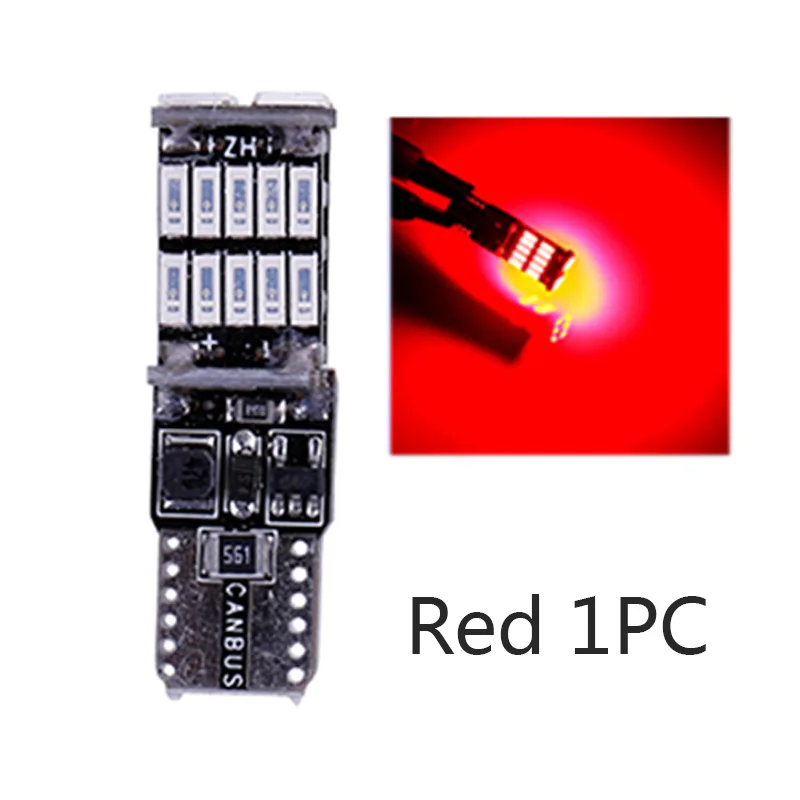 RXZ t10 w5w canbus салона светильник 194 501 led 26 4014 инструмент smd светильник s лампа купольный светильник без ошибок 12V 6000K - Испускаемый цвет: Red