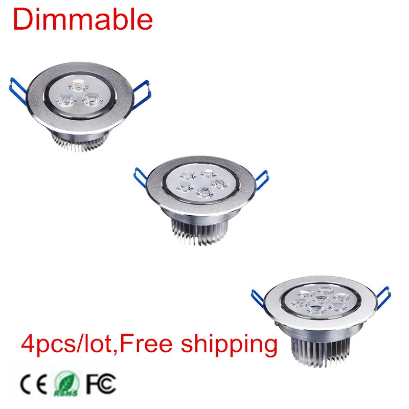 

4pcs/lot best price 9W 15W 21W high power Recessed Led Downlight AC85V- 260V 900-1500LM with LED Driver Warm/Natural/Cold White