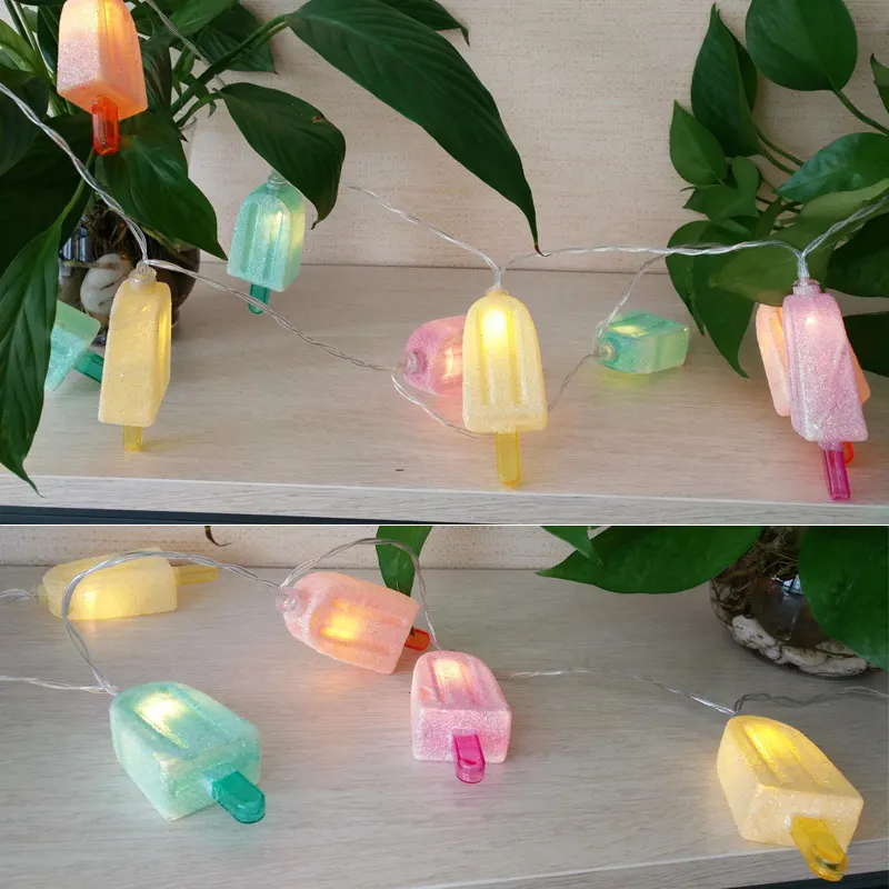 

String Light with 10 LED Ice Cream Shape Lamp Room Garden Christmas Wedding Decoration TSH Shop