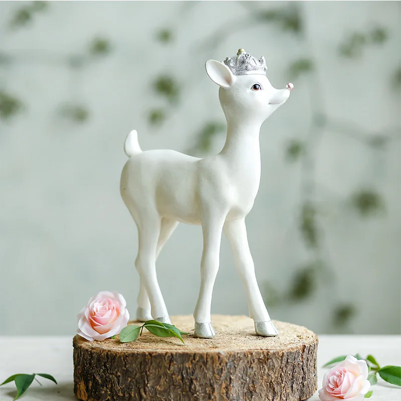 White deer princess Пара мышь предложение украшение комнаты Отправить девушки милый сон спальня украшения создать романтический День рождения свадебный подарок - Цвет: White deer princess