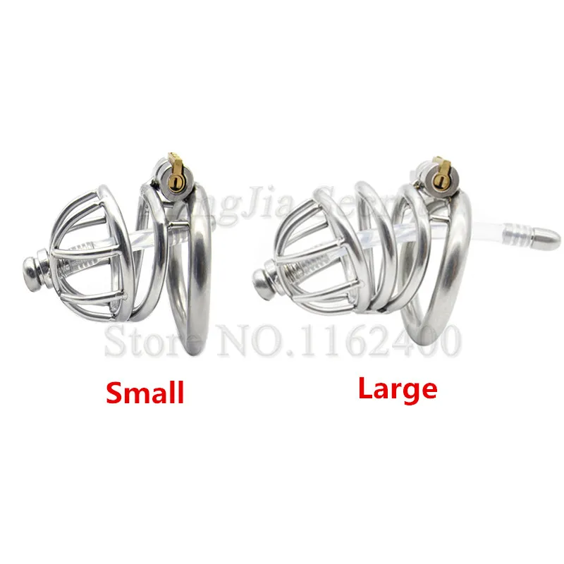 2020 Stainless Steel Male Chastity Device with Catheter Cock Cage Penis Rings Lock Fetish Slave BDSM Sex Toy For Men | Красота и